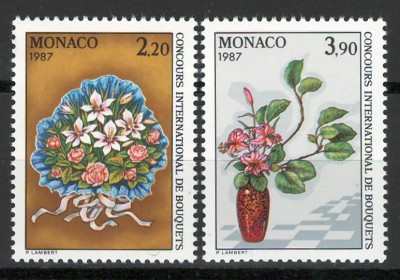 Monaco 1986 Mi 1777/78 MNH - Concursul int de buchete de flori, Monte Carlo foto