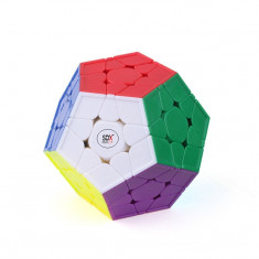 Cub Rubik tip Megaminx, cu 12 fete, Stickerless, 12 culori, 43CUB