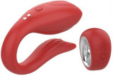 Vibrator Cuplu Pandora Remote Control 12 Moduri Vibratii Silicon Rosu Red Revolution