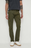Alpha Industries pantaloni de bumbac Agent Pant culoarea verde, drept 158205.142-green