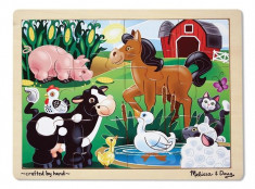 Puzzle Din Lemn Ferma Melissa And Doug 12 Piese foto