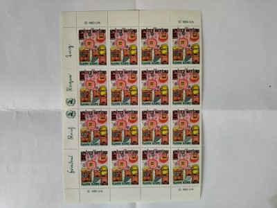 timbre united nations 1983 blocuri foto