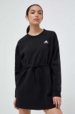 Adidas rochie culoarea negru, mini, evazati