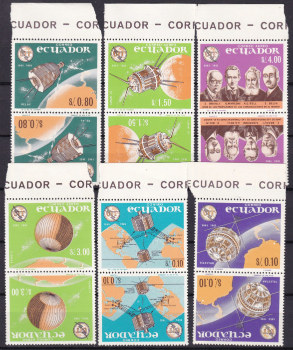 Ecuador 1966 cosmos MI 1190-1195 per. tete beche MNH