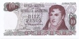 Argentina 10 Pesos (nedatata; circa 1973-1976; Decreto-Ley 18.188) Seria D - P-295 !!! (necirculata)