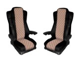2 x Huse pentru Mercedes Actros MP4 MP3 09-15 Camioane Negru Bej Piele
