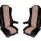 2 x Huse pentru Mercedes Actros MP4 MP3 09-15 Camioane Negru Bej Piele