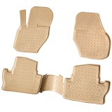 Set de 4 covorase bej cauciuc 3D stil tavita premium pentru Volvo V60, S60 2010-2018, Recambo