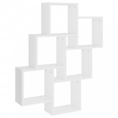 Raft de perete cub, alb, 78x15x93 cm PAL