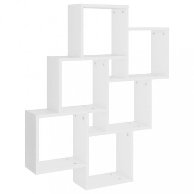 Raft de perete cub, alb, 78x15x93 cm PAL foto