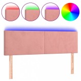 Cumpara ieftin Tablie de pat cu LED, roz, 144x5x78/88 cm, catifea