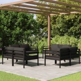 Set mobilier de gradina cu perne, 8 piese, antracit, aluminiu GartenMobel Dekor, vidaXL