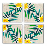 Set suporturi de pahare, Taylor, 366TYR1126, Piatra, 10 x 10 x 1 cm, 4 piese, Multicolor