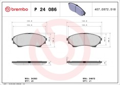 BREMBO P 24 086 PRIME LINE set placute frana,frana disc