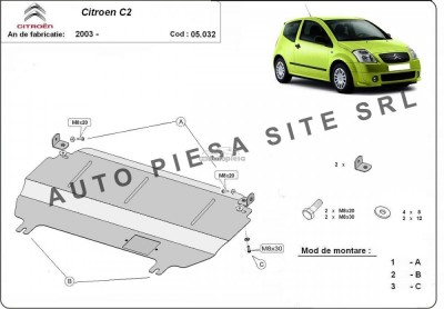 Scut metalic motor Citroen C2 fabricat incepand cu 2003 APS-05,032 foto