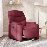 VidaXL Fotoliu rabatabil electric, roșu vin, material textil