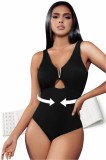 Costum de baie &icirc;ntreg - Include corset modelator pentru subțierea taliei - Negru - Black, XL
