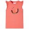 Tricou pentru copii cu m&acirc;neci cu volane, coral, 140