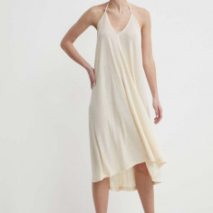 Roxy rochie din amestec de in culoarea bej, mini, drept, ERJX603390