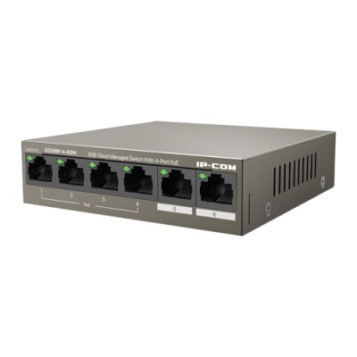 Switch 4 porturi Gigabit PoE+, 2 porturi RJ45 Gigabit, 58W, Management - IP-COM G2206P-4-63W SafetyGuard Surveillance foto