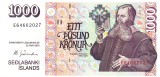 Islanda 1 000 1000 Kronur 2001 P-59 Seria E64662027