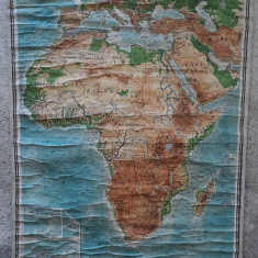1975 Africa harta scolara fizica si politica, veche scoala perioada comunista