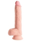 Dildo Clasic Cu Testicule King Cock Plus Triple Density, Natural, 25 cm