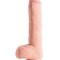 Dildo Clasic Cu Testicule King Cock Plus Triple Density, Natural, 25 cm