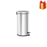 Cumpara ieftin Cos gunoi inox Horeca, 20L, cu pedala, interior, argintiu, bucatarie, baie, forma rotunda, rezistent