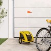 VidaXL Remorcă de bicicletă animale companie galben textil oxford/fier