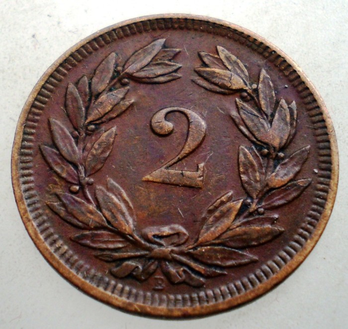 7.290 ELVETIA 2 RAPPEN 1899 B