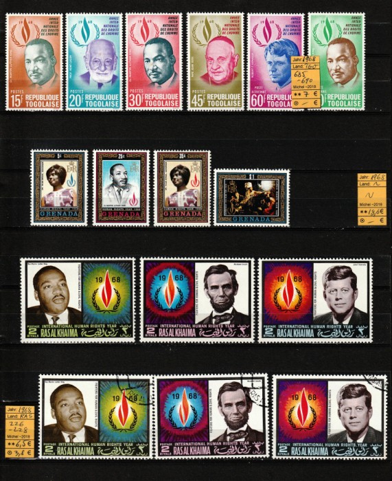 Lot Timbre, 1968 | Colecţie &quot;Anul Drepturilor Omului&quot; - Carta ONU | MNH | aph D2