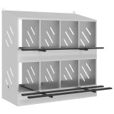 Cumpara ieftin Cutie pentru pui cu 8 compartimente, metal argintiu galvanizat