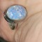 Inel argint cu cracked moonstone caboșon model masiv !