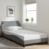 VidaXL Cadru de pat fără saltea, gri deschis, 100x200 cm, textil