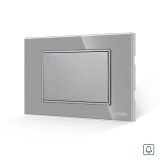 Intrerupator sonerie mecanic Luxion 3M gri, cu rama din sticla