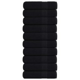 Gossi prosoape de maini, frogn, 10 buc., negru, 50x100 cm, 360 g/m2