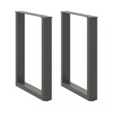 VidaXL Picioare de masă &icirc;n formă de U, 2 buc., antracit, 60x(72-73) cm, oțel