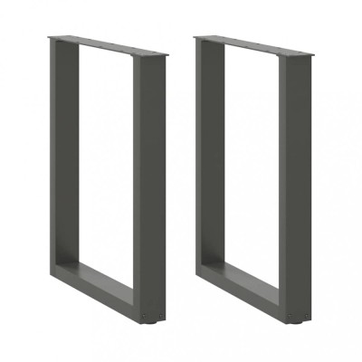 vidaXL Picioare de masă &amp;icirc;n formă de U, 2 buc., antracit, 60x(72-73) cm, oțel foto