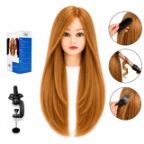 Cap de manechin pentru coafură Jessica, păr natural 60 cm, cu stativ inclus