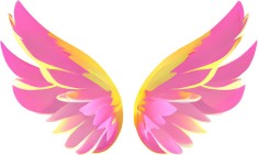 Sticker decorativ, Aripi, Roz, 90 cm, 10356ST foto