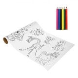 Set De Colorat Animale, 3m, 5 Creioane, Multicolor, Oem