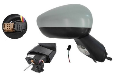 Oglinda exterioara Citroen C3, 03.2010-12.2016, Dreapta, reglare electrica; grunduit; incalzita; geam convex; cromat; senzor temperatura; 9 pini; cu foto