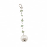 Pandantiv cristale naturale smarald lucrat manual si perle de cultura cu argint 925, Stonemania Bijou
