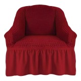 Cumpara ieftin Husa Fotoliu Elastica cu Volane, Bordo Visiniu - HSE15