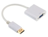 CABLU video GEMBIRD, adaptor DisplayPort (T) la VGA (M), 10cm, rezolutie maxima Full HD (1920 x 1080) la 60Hz, alb, &quot;A-DPM-VGAF-02-W&quot; (timbru verde 0.