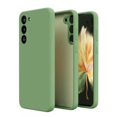 Huse silicon antisoc cu microfibra interior pentru Samsung S23 Plus Verde