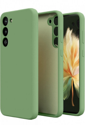 Husa silicon antisoc cu microfibra interior pentru Samsung Galaxy S23 Plus Verde foto