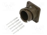 Conector militar soclu tată 5 pini 13A crimpat argintat AMPHENOL AIR
