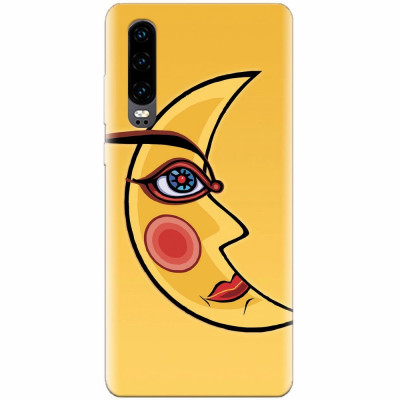 Husa silicon pentru Huawei P30, Yellow Moon foto